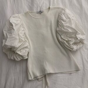 En Saison Cream Puff Sleeve Blouse
